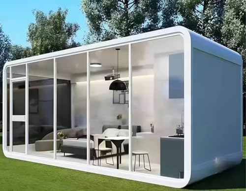 Prefab Modern Tiny House 20ft and 40ft Modular Cabin House, Tiny Home, B&B, Office, Kiosk, Pool House, bar, Outdoor Living (40X8X8 FT (Shell))