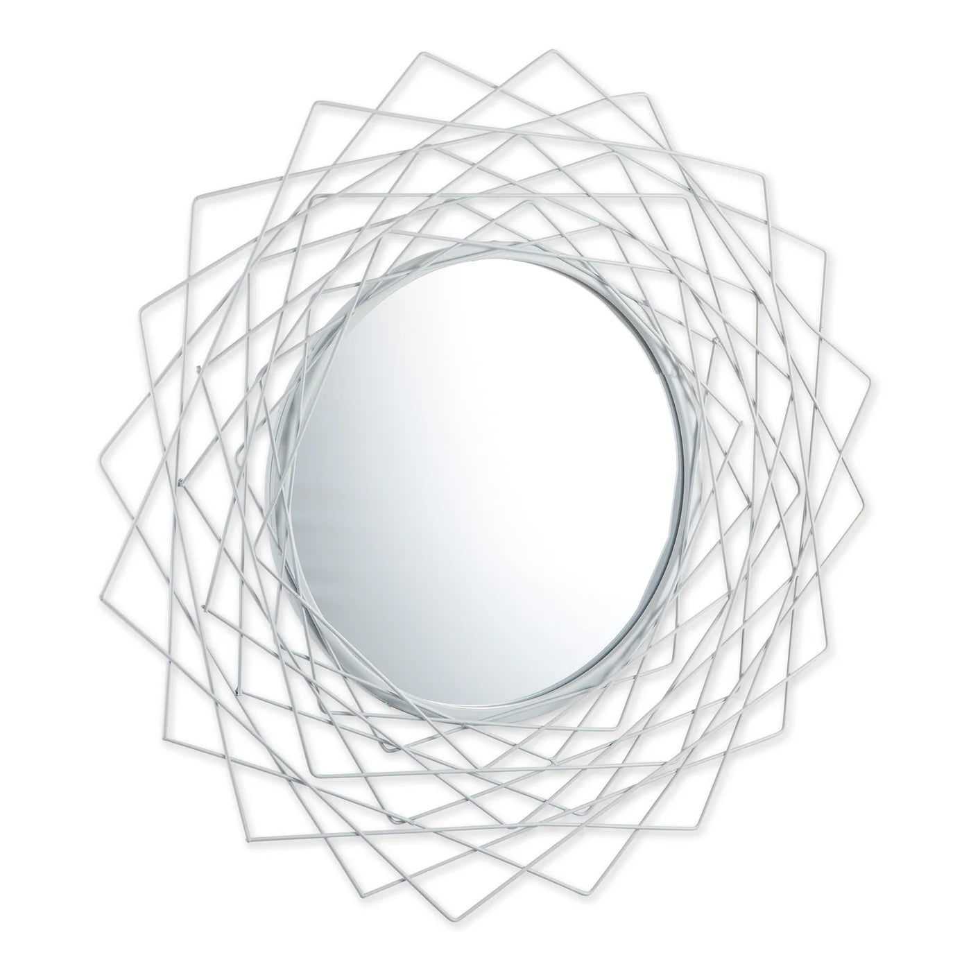 Geometric White Wall Mirror