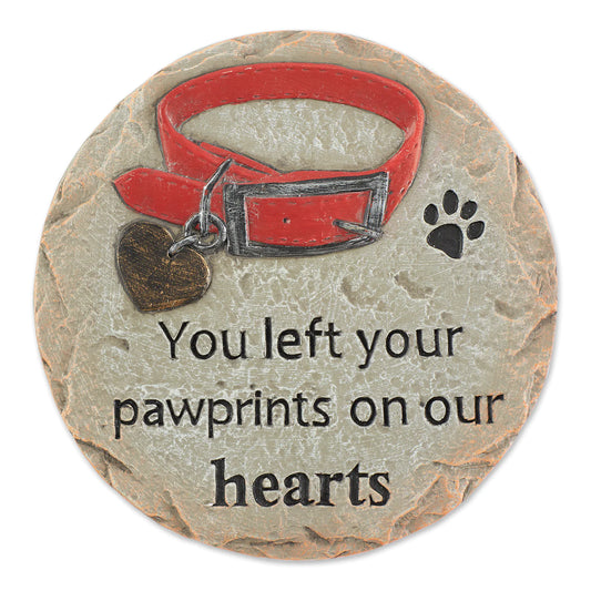 Pet Memorial Stepping Stone- You Left Your Pawprints On Our Hearts