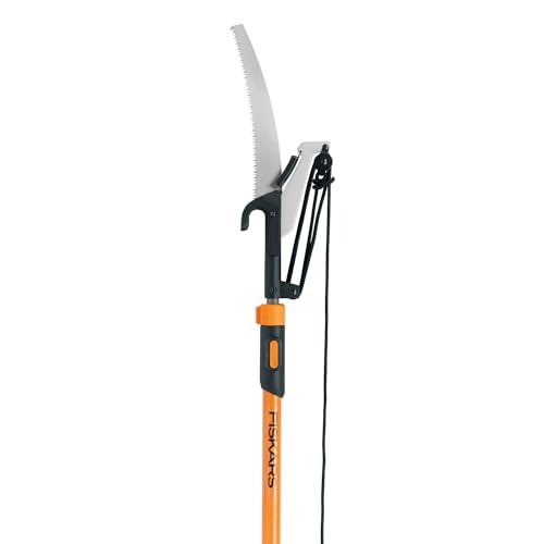 Fiskars 2-in-1 Extendable Tree Pruner and Pole Saw (Extends to 12 feet) with 12-Inch Double-Grind Saw and Double Locking System