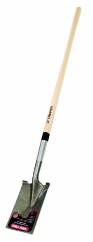 Truper 33174 Garden Spade - Extended Steps, 48-Inch Long Hardwood Handle, 14 Gauge Blade