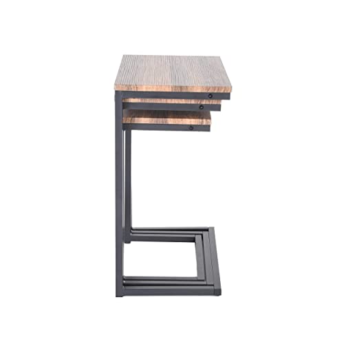 Zenvida Nesting Side/End Tables Set of 3 Modern Rustic Stacking Accent Furniture