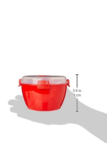 Sistema 1109ZS Microwave Collection Noodle Bowl, 1 Count (Pack of 1), Red