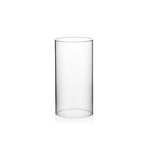 WGVI Hurricane Candle Holder Sleeve, Wide 4", Height 8", Clear Glass Cylinder Candleholder, Chimney Tube, Open Ended Candle Shade, 1 Piece