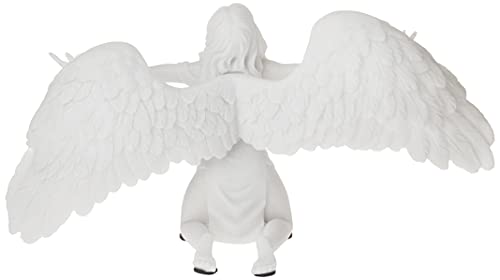 Design Toscano Pray for Peace Angel Figurine Statue, 9 in X 3 in X 4.5 in, White