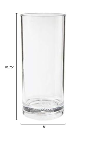 G.E.T. H-14-1-SAN-CL-EC Clear 14 oz. Tom Collins, Break Resistant Dishwasher Safe San Specialty Drinkware Collection (Pack of 4)