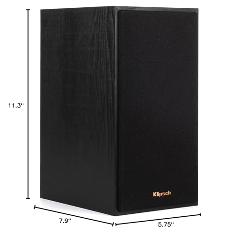 Klipsch R-41M Powerful Detailed Bookshelf Home Speaker Set of 2 Black