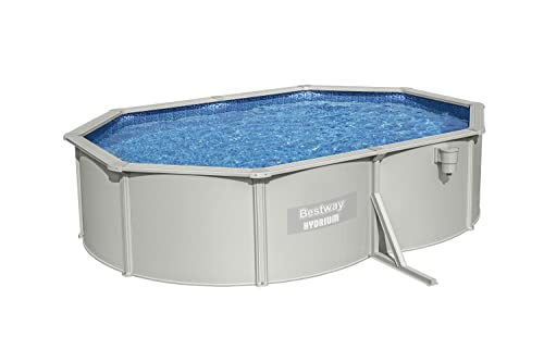 Bestway Hydrium Galvanized Steel Wall Above Ground Pool Set 16'5" x 12' x 48" | Semi-Permanent, Year-Round Oval Swimming Pool | Includes Sand Filter, Skimmer, Ladder, Ground Cloth, Cover