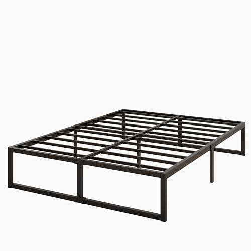 Lutown-Teen 14 Inch King Bed Frame Sturdy Mattress Foundation, Heavy Duty Metal Platform with Steel Slats Support No Box Spring Needed, Noise Free, Easy Assembly, Black