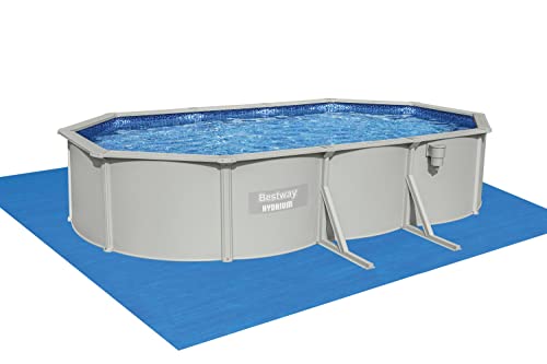 Bestway Hydrium Galvanized Steel Wall Above Ground Pool Set 20' x 12' x 48" | Semi-Permanent, Year-Round Oval Swimming Pool | Includes Sand Filter, Skimmer, Ladder, Ground Cloth, Cover