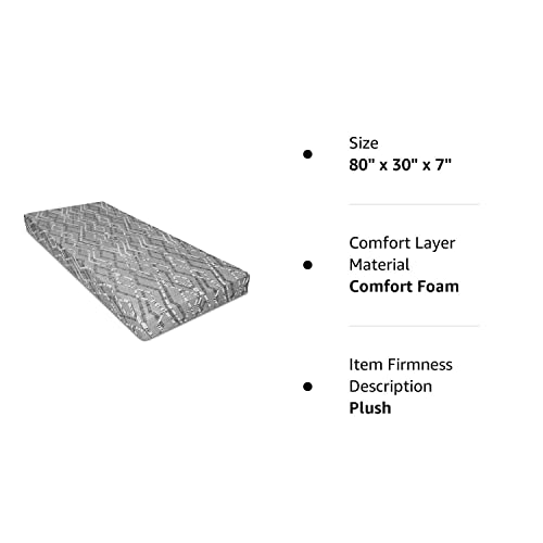Big Trucker-Firm Layered Foam Truck Mattress Specifically Designed for Larger Drivers, 80" x 30" x 7"