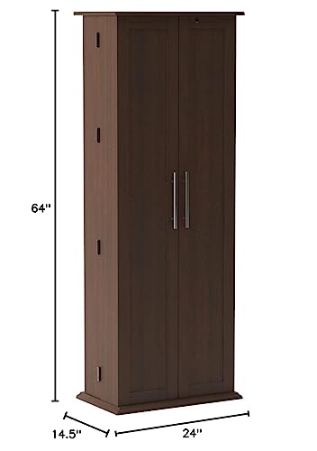 Espresso Grande Locking Media Storage Cabinet with Shaker Doors