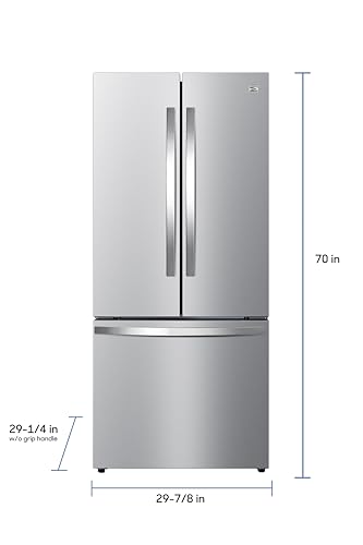 Kenmore 46-75525 29.88 Inch Counter-Depth French Door Refrigerator/Freezer with Fingerprint-Resistant Stainless Steel, Ice Maker, Quiet and Energy Efficient Inverter Compressor, 17.5 cu. ft.