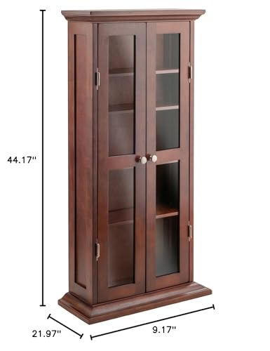 Winsome Wood DVD/CD Cabinet, Antique Walnut (94944)