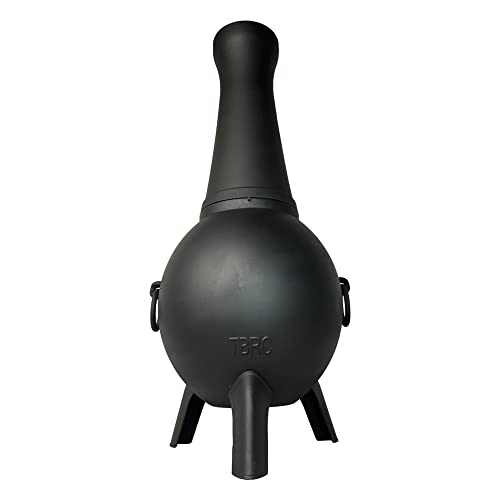 Sun Fire Outdoor Chiminea Fireplace by The Blue Rooster - Cast Aluminum Deck or Patio Firepit