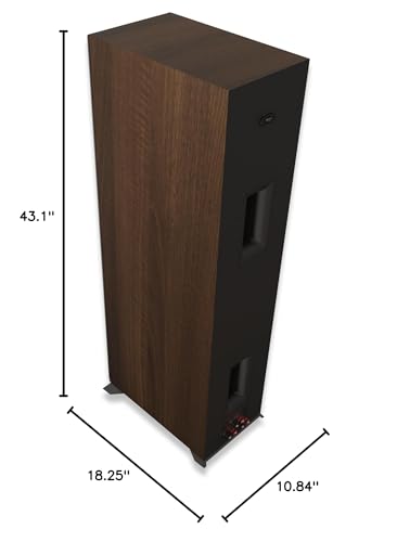 Klipsch Reference Premiere RP-8000F II 2.0 Dual Floorstanding Speaker Pair with Larger 90° x 90° Hybrid Tractrix Horn, 8” Cerametallic Woofers for Premium Home Theater Sound in Walnut