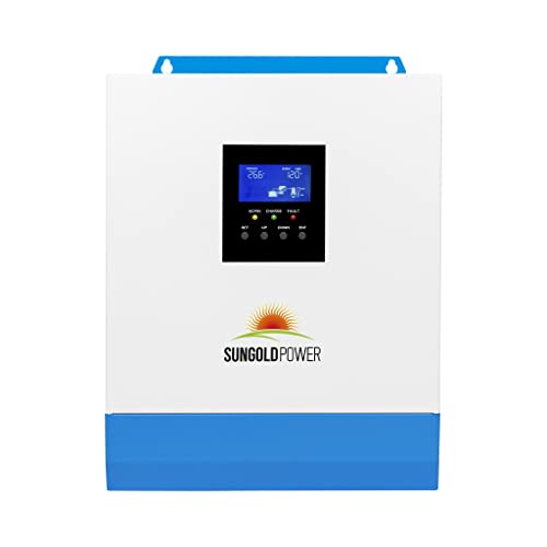 3000W DC 24V Pure Sine Wave Inverter with 80A MPPT Solar Charger and 40A AC Battery Charger, Hybrid Solar Inverter Charger Manufactured by SunGoldPowerCo.,Ltd (Upgraded)
