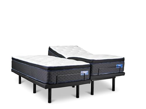 Leva Sleep Heavenly Hybrid Split Queen Adjustable Bed Medium/Plush Comfort + Quest Elite Base