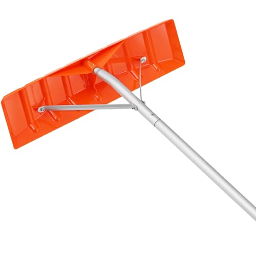 VEVOR Snow Roof Rake, 25" Plastic Blade Snow Removal Tool, 21ft Reach Aluminium Handle, Superior Roof Shovel with Anti-Slip Handle Grip, Easy to Setup & Use for House Roof, Car Snow, Wet Leaves