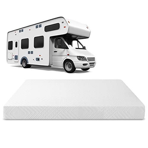 RV Mattress Short King, 10 Inch Memory Foam Camper Mattress Bed in a Box Made in USA, Short King Size for RVs, Trucks, Campers & Trailers, Medium Firm for Pressure Relief, 75"×72"×10"