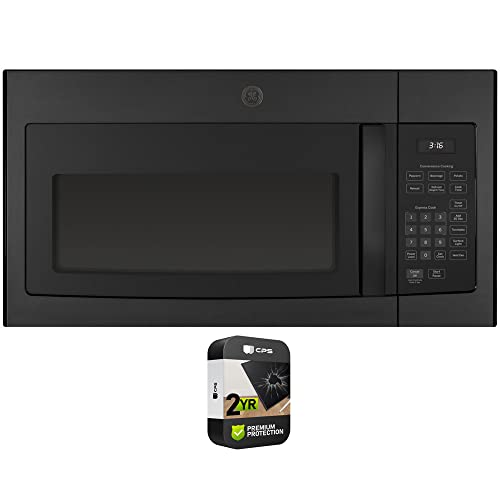 GE JVM3160DFBB 1.6 Cu. Ft. Over-the-Range Microwave Oven Black Bundle with 2 YR CPS Enhanced Protection Pack