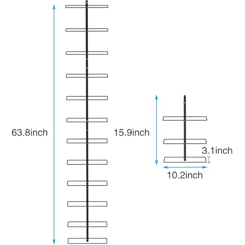 X-cosrack 12 Bottle Wall Mounted Wine Rack, Detachable Wine Storage Organizer Used As One or Four, DIY Wall Hanging Wine Holder, for Dining Room, Bar, Wine Cellar