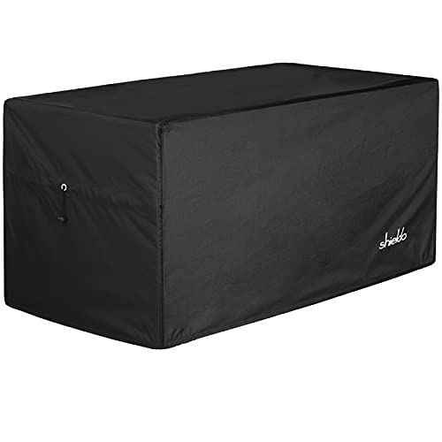 Shieldo Deck Box Cover- Heavy Duty 600D Polyester Oxford Deck Box to Protect Large, 100% Waterproof Deck Box Cover 63" L x 30" W x 28" H