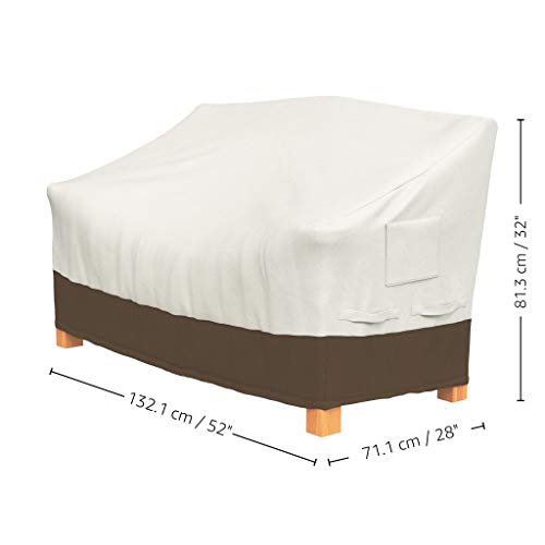 Amazon Basics 2-Seater Outdoor Patio Bench Cover, Beige/Tan