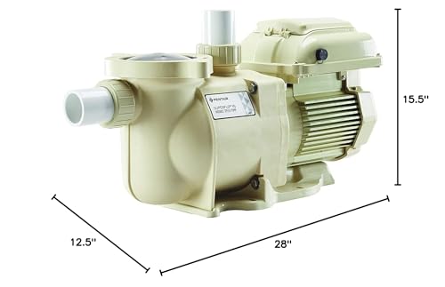 Pentair EC-342001 SuperFlo VS Variable Speed Pool Pump, 1 1/2 Horsepower, 115/208-230 Volt, 1 Phase - Energy Star Certified, Almond