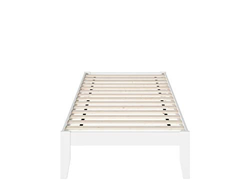 AFI Colorado Twin XL Size Platform Bed with Charging Station in White