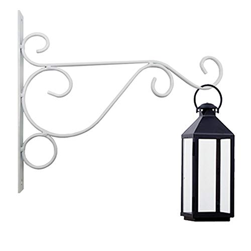 TIHOOD 4PCS Metal Plant Bracket Iron Wall Mount Lanterns Hangers for Hanging Bird Feeders, Lanterns, Wind Chimes, Planters, Outdoor Decoration Hooks (White)