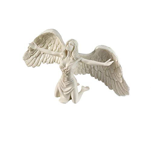 Design Toscano Pray for Peace Angel Figurine Statue, 9 in X 3 in X 4.5 in, White