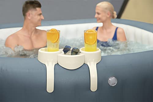 Bestway SaluSpa Inflatable Spa Drink Holder Tray | 1 Caddy Holds 2 Drinks | Outdoor Hot Tub and Spa Accessory