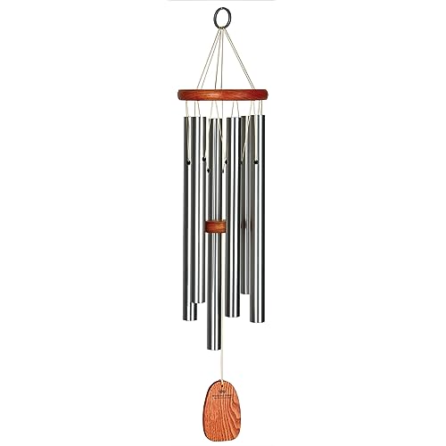 Woodstock Wind Chimes Original Amazing Grace Chime, Wind Chimes for Outside, Outdoor Decor for Your Patio, Porch, and Garden, Memorial and Sympathy Chime, Silver Chime, 24"