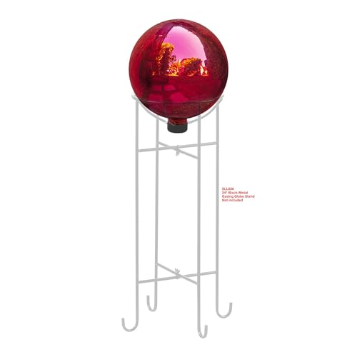 Alpine Corporation 10" Diameter Indoor/Outdoor Glass Gazing Globe Yard Decoration, Red