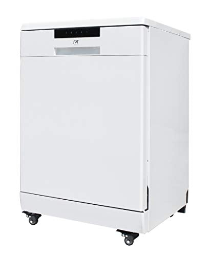 SPT SD-6513WA 24″ Wide Portable Dishwasher with ENERGY STAR, 6 Wash Programs, 10 Place Settings and Stainless Steel Tub – White