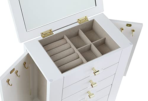 Hives and Honey Chelsea Jewelry Storage Organizer Chest, White