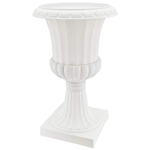 Arcadia Garden Products PL51WT-2 Deluxe Plastic Urn (Pack of 2), White, 16"x27"
