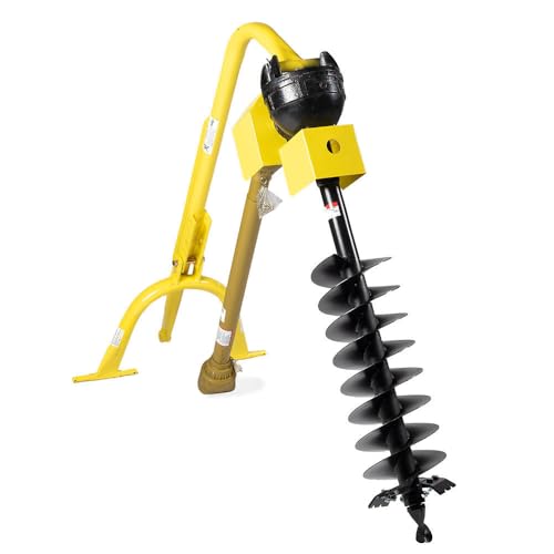 Titan Attachments 60 HP 3 Point Post Hole Digger with 12in Auger Attachment, PTO Powdered Digger, Compact Tractor Attachment for Fence Posts, Deck and Building Frames, Plant Trees and Shrubs