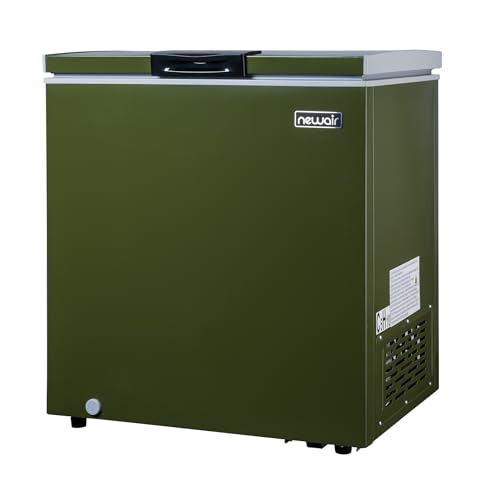 Newair 5 Cu. Ft. Chest Freezer with Removable Basket, Quiet Deep Freezer, Digital Temperature Control, Top Open Door Alarm, Fast Freeze Mode, Mini Freezer, Garage Storage, Olive Green