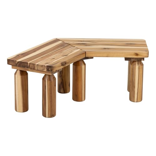 Outerspaces Kids Wooden Workaround Bench for Kids Outdoor Sensory Play 12" Height