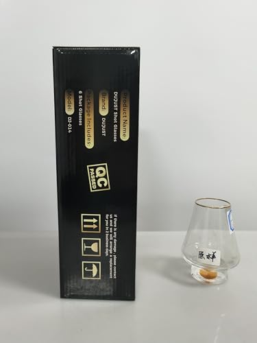 DUJUST Snifter Glasses Set of 4 (8oz), Crystal Whiskey Glasses with 24K Gold Leaf Flakes, Luxury Tasting Glasses for Brandy/Cognac/Bourbon/Tequila/Scotch, BPA-Free & Lead-Free