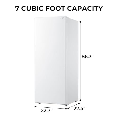 Kenmore Fully Convertible 7 Cu Ft Upright Freezer/Fridge Deep Freezer/Refrigerator with Reversible Door Low-Frost Technology Garage-Ready Manual Defrost Stay-Open Lid Ideal for Basement Garage Cabin