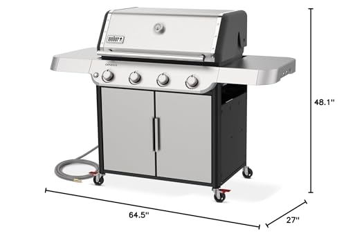 Weber Genesis S-415 Natural Gas Grill, Stainless Steel