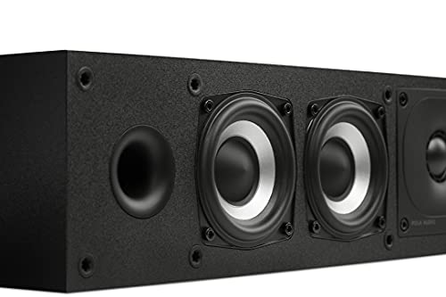 Polk Monitor XT35 Slim Center Channel Speaker - Hi-Res Audio Certified, Dolby Atmos & DTS:X Compatible, 1" Terylene Tweeter & Four 3" Dynamically Balanced Woofer, Wall-Mountable, Midnight Black