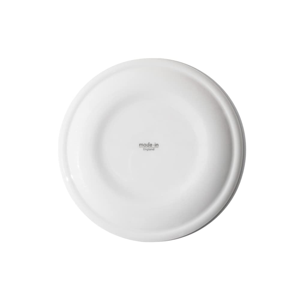 Made In Cookware - Set of 4 - Bread and Butter Plates - White With Red Rim - Porcelain - Crafted in England