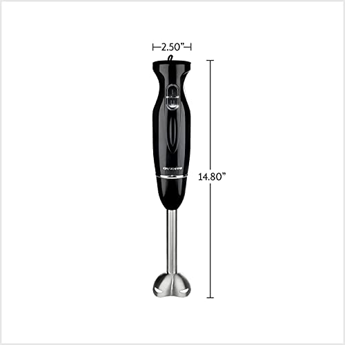 OVENTE Electric Immersion Hand Blender 300 Watt 2 Mixing Speed with Stainless Steel Blades, Powerful Portable Easy Control Grip Stick Mixer Perfect for Smoothies, Puree Baby Food & Soup, Black HS560B