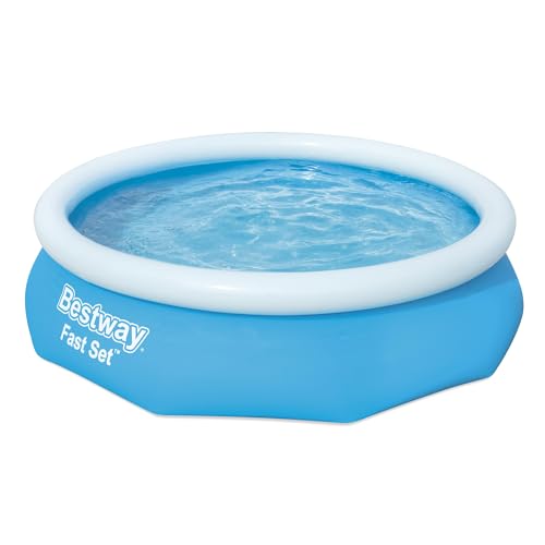 Bestway 57269E Fast Set Up 10ft x 30in Outdoor Round Inflatable Above Ground Swimming Pool Set with 330 GPH Filter Pump, Blue