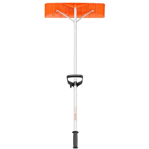 VEVOR Snow Roof Rake, 25" Plastic Blade Snow Removal Tool, 21ft Reach Aluminium Handle, Superior Roof Shovel with Anti-Slip Handle Grip, Easy to Setup & Use for House Roof, Car Snow, Wet Leaves