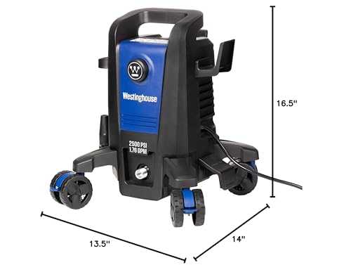 Westinghouse ePX3500 Electric Pressure Washer, 2500 Max PSI 1.76 Max GPM with Anti-Tipping Technology, Onboard Soap Tank, Pro-Style Steel Wand, 5-Nozzle Set, for Cars/Fences/Driveways/Home/Patios